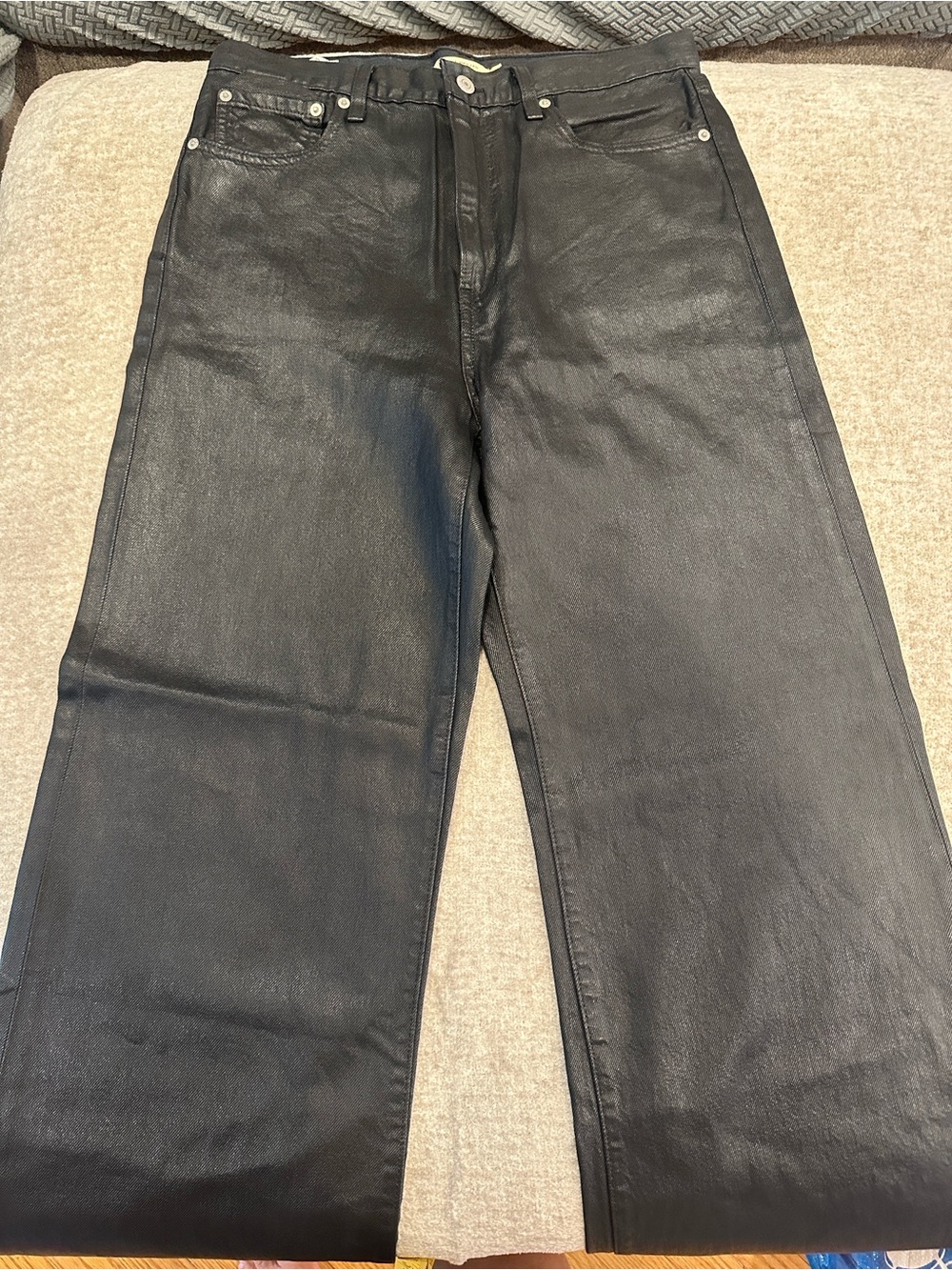 Levi's Women's Black Straight Faux-Leather Jeans